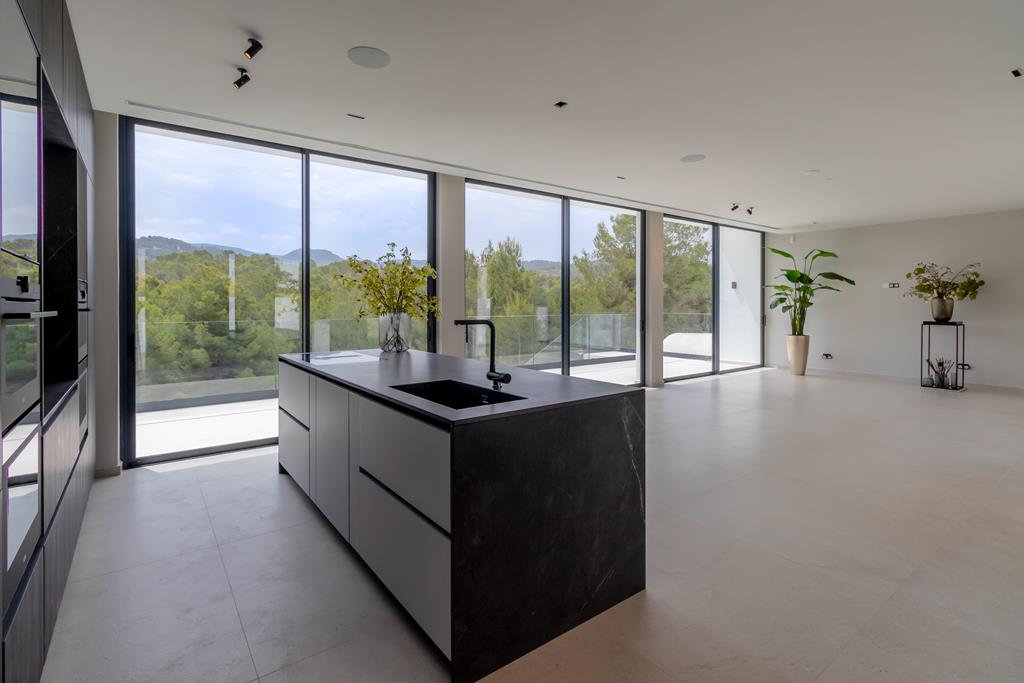 Luxurious new construction villa 400m from Cala Tarida with incredible views